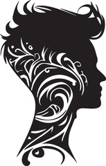 Hair style vector tattoo design illustration