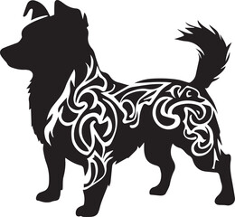 Dog vector tattoo design illustration