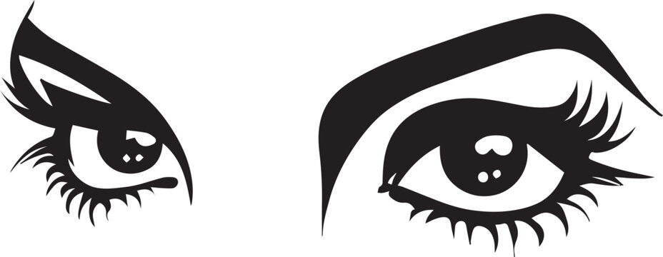 women eyes vector tattoo design illustration