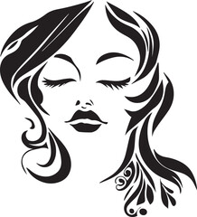 Women face tattoo design vector illustration black color