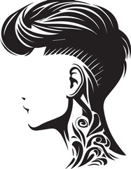 Hair style tattoo design black color