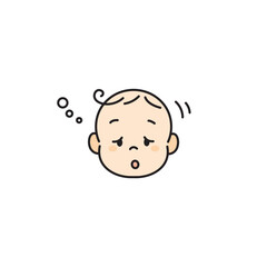 赤ちゃん　ベビー　顔　イラスト　アイコン　うとうと
