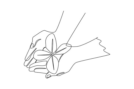 recommend clip art: hand holding plant seeds for environment continues line art