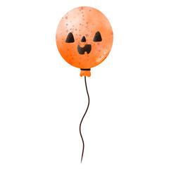 balloon of happy Halloween party watercolor illustration element png