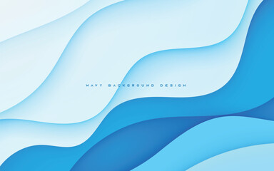 Abstract wavy background with Blue color element