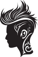Hair style tattoo design black color