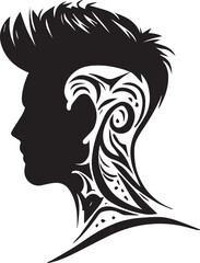 Hair style tattoo design black color
