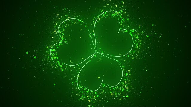 Seamlessly loopable background animation with Shamrock Leaves particles
