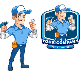 Handyman mascot logo template