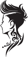 Hair style tattoo design black color