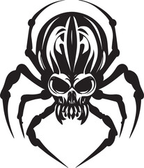 Spider skull vector tattoo design illustration