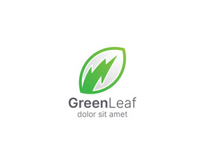 Creative green leaf natural logo