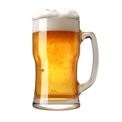 Glass of beer for advertisement isolated, generative AI