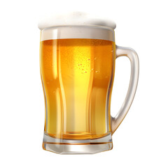 Glass of beer for advertisement isolated, generative AI