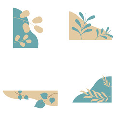 Fototapeta na wymiar Plant corner shape element.For design decoration. Vector design illustration.