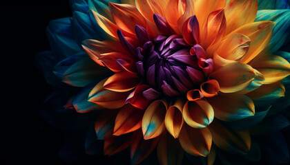 Vibrant dahlias bloom, adding beauty to nature generated by AI