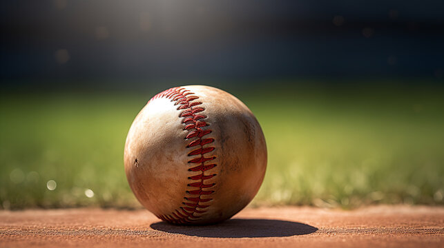 Baseball ball on grass