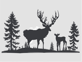 deer in the forest icon