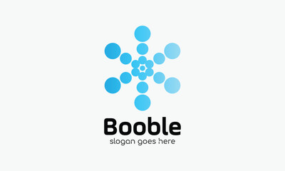 Logo vector circle blue bubble modern concept round world network connection web technology colorful geography