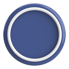 3D circle button. Empty button. 3D illustration.