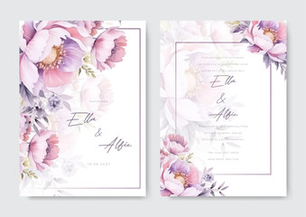 beautiful wedding invitation card template with white and yellow roses