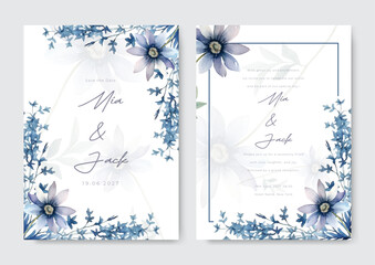hand drawn floral wedding invitation