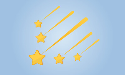 Shooting Star icon.on blue background.Vector Design Illustration.