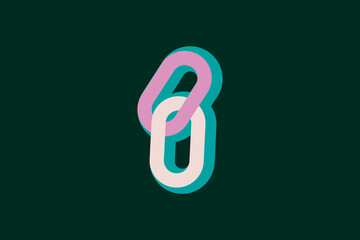 Fototapeta premium Colorful bonding link logo design vector template