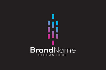 Colorful technology logo design vector template