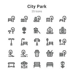 25 icons collection on city park and related topic