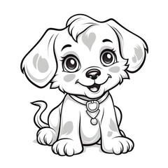 coloring book for dogs with type B, generative ai