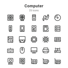 25 icons collection on computer and related topics