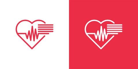Electronic health record logo design vector template