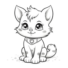 Obraz premium coloring book for cats with type B, generative ai