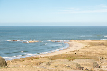 View of the Atlantic Ocean from the Cabo Polonio Natural Park in the Department of Rocha in Uruguay