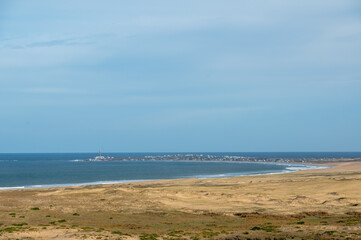 Fototapeta na wymiar View of the Atlantic Ocean from the Cabo Polonio Natural Park in the Department of Rocha in Uruguay
