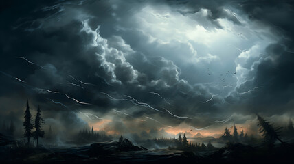 storm clouds in the sky, ai generated