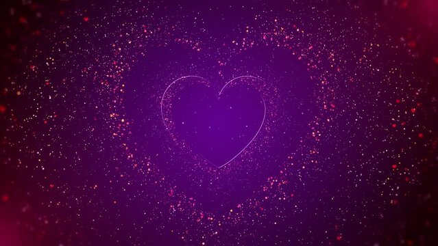 Hearty Love Background in purple