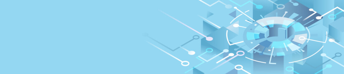 Obraz premium networking technology abstract blue background