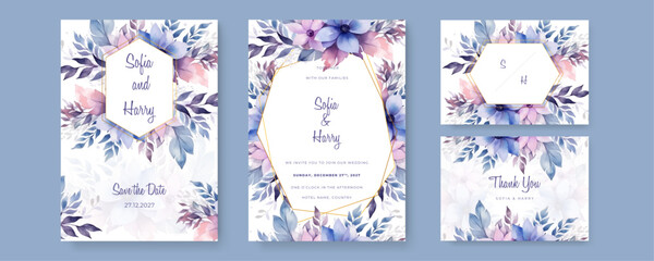 Minimal watercolor card with gold line art, foliage, eucalyptus leaves. Elegant leaf branch vector design suitable for banner, cover, wedding invitation