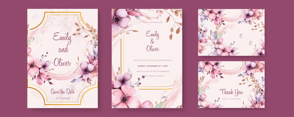 Universal floral art templates. Flowers, birds, bugs, leaves and twigs. For wedding invitation