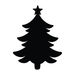 Christmas tree icon. Silhouette of a Christmas tree. Vector illustration