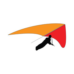 Hang glider icon. Extreme sport hobby and competition theme. Isolated design. Vector illustration