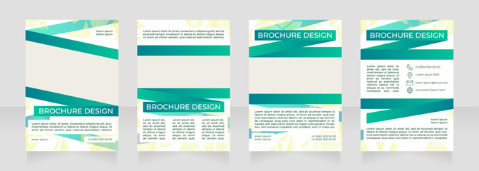 Building eco friendly and safe cities blank brochure design. Template set with copy space for text. Premade corporate reports collection. Editable 4 paper pages. Montserrat Medium, Regular fonts used