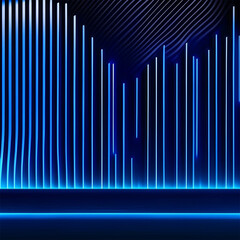 Abstract blue wavy background. Vector illustration. Futuristic technology style.