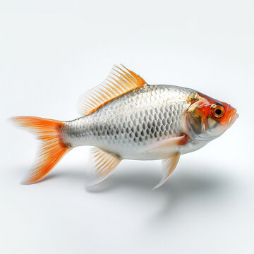 Koi fish on white background. 3D illustration digital art design, generative AI