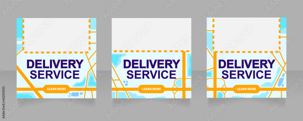 Wall mural delivery service web banner design template. e commerce store. vector flyer with text space. adverti