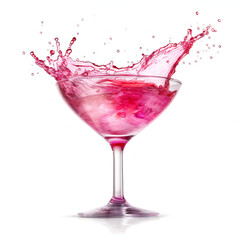 Glass of tasty cosmopolitan cocktail. 3D illustration digital art design, generative AI