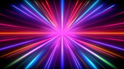 Obraz premium Abstract neon lights background with laser rays, and glowing lines. AI-Generated