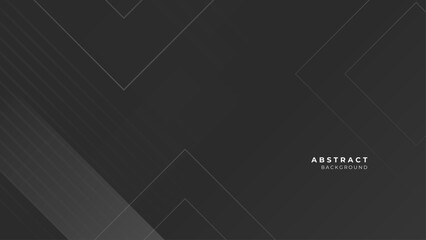 Modern black geometric shapes abstract technology background.